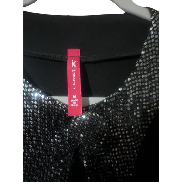 Ic by Connie K Black Sequined Duster Jacket Size M - Picture 6 of 7